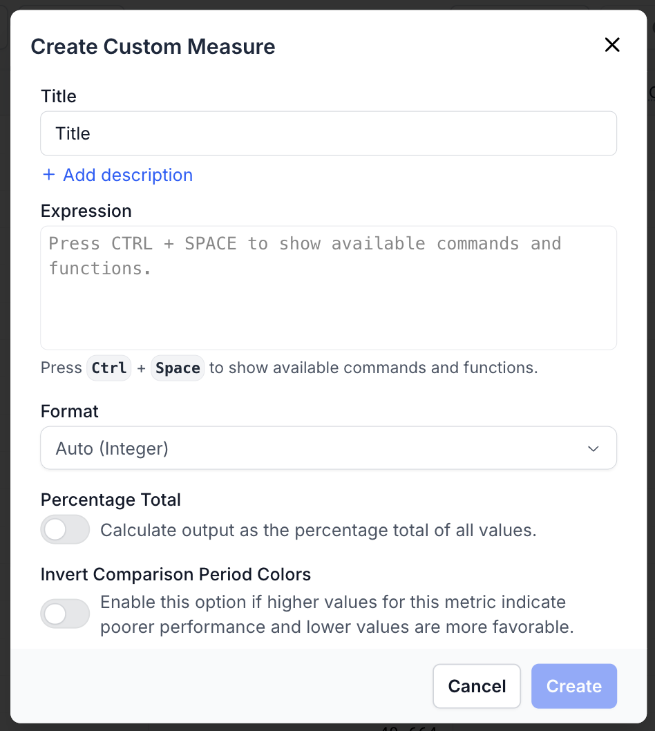 Custom Measure