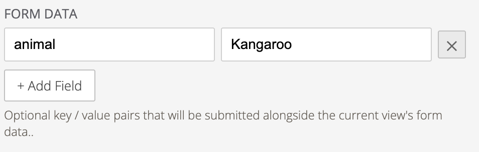 Form Data complete with animal = Kangaroo field